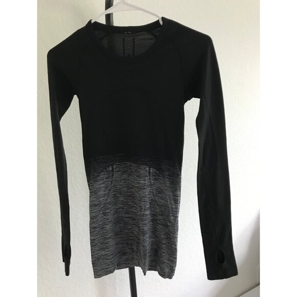 Lulu Lemon Swiftly Tech Long-Sleeve Shirt 2.0 | Hip Length | Size 2 | Black, Gra - Picture 1 of 4